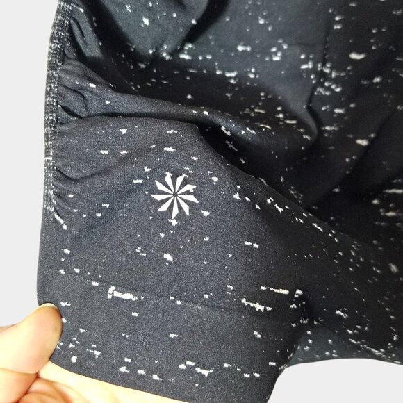 Athleta Speedlight Speckle Long Sleeve Top M Black Workout Athleisure Yoga NWOT - Picture 5 of 9